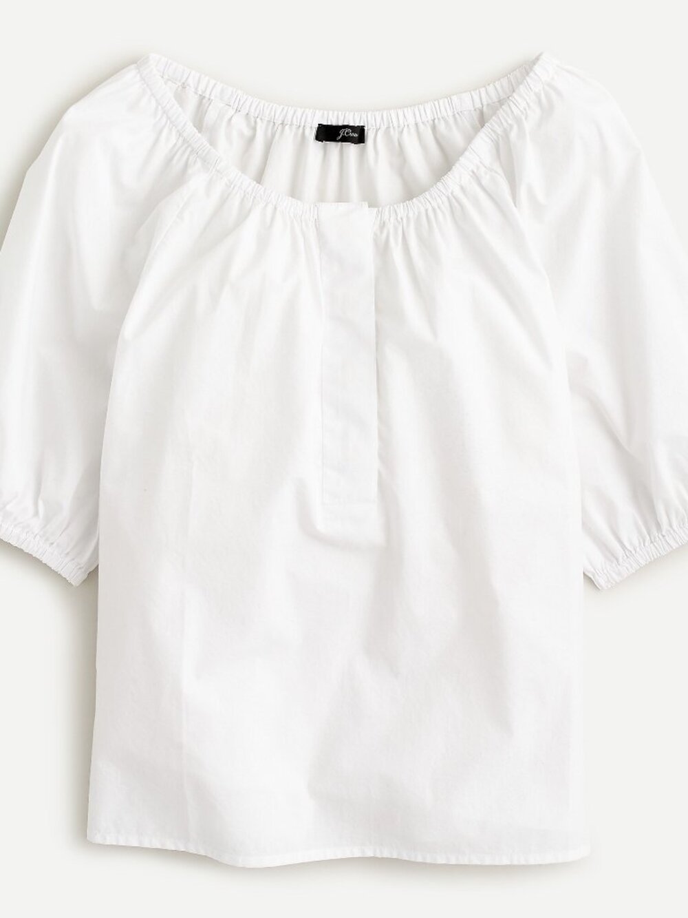 NWT J.Crew Swingy Scoopneck Top Cotton Poplin Blouse Puff Sleeve Relaxed XS